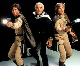 Tre dei protagonisti della serie classica di Battlestar Galactica
